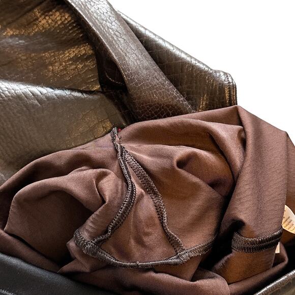 Spanx Faux Leather Croc Shine High Waisted Leggings 20303R Dark Brown Small - Picture 12 of 16